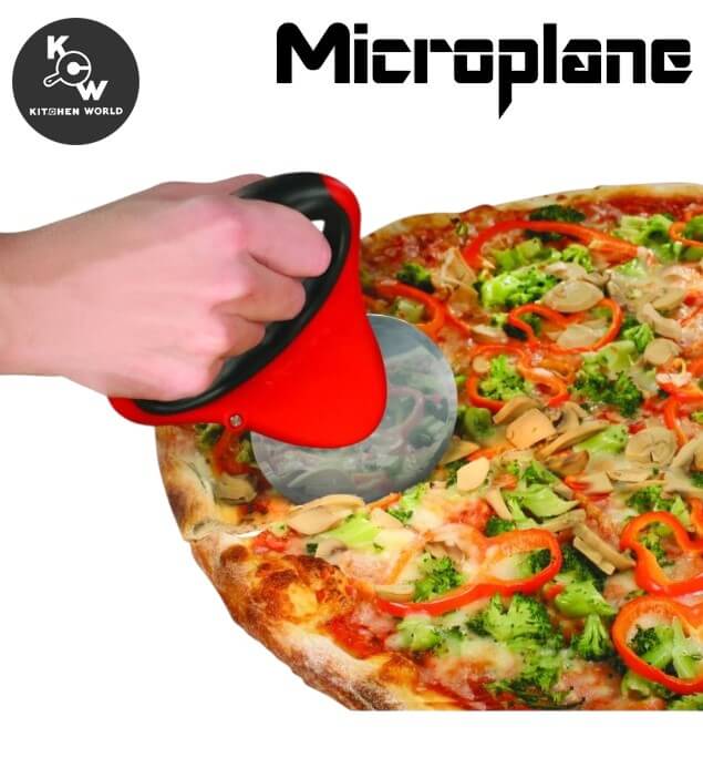 มีดตัดพิซซ่าใบมีดถอดได้ Microplane 37105E-6 สีแดง